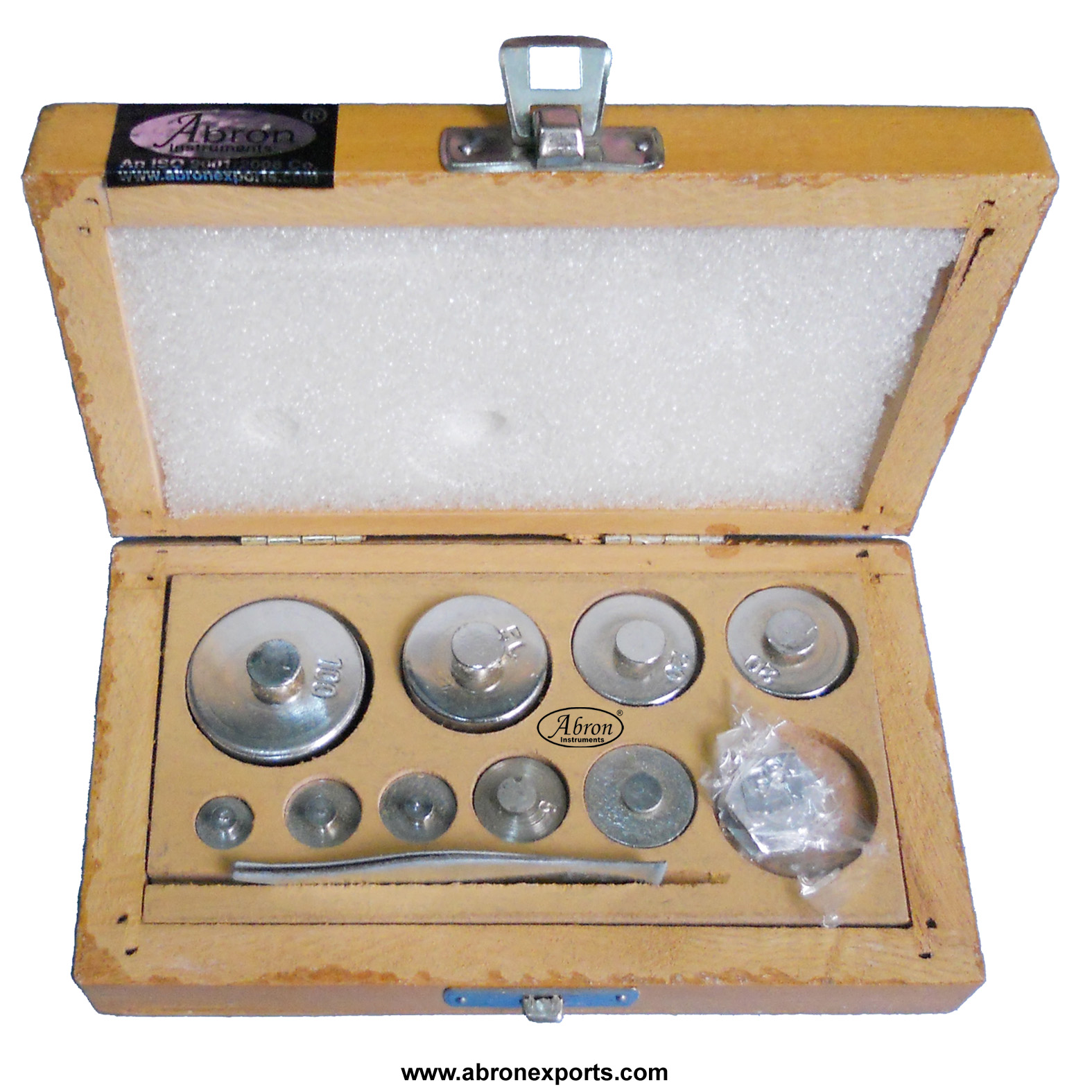 Weight Box Physics 200gm brass tested calibrated abron set 1,2,2,5,10,20,20,50-100 200 gm  with fractional NP AP-652PC2H